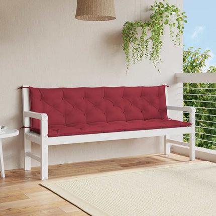 Bänkdyna för trädgården vinröd 200x(50+50)x7 cm oxfordtyg