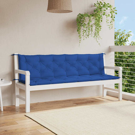 Bänkdyna för trädgården blå 200x(50+50)x7 cm oxfordtyg