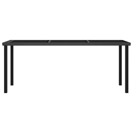 Trädgårdsbord svart 180x70x73 cm konstrotting