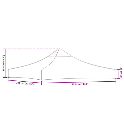 Tak till partytält 3x3 m terrakotta 270 g/m²