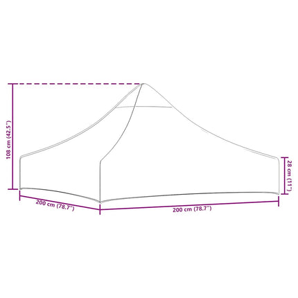 Tak till partytält 2x2 m gräddvit 270 g/m²