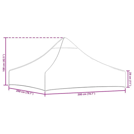 Tak till partytält 2x2 m vinröd 270 g/m²