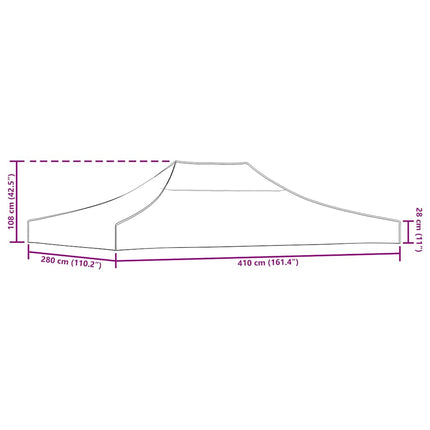 Tak till partytält 4x3 m terrakotta 270 g/m²