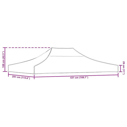 Tak till partytält 4,5x3 m svart 270 g/m²