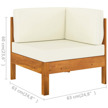 6-delad trädgårdsloungegrupp med kuddar 100x60 cm akaciaträ