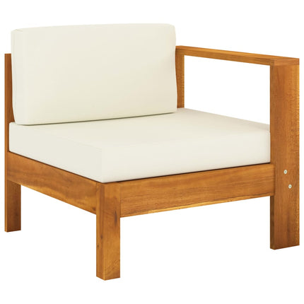 7-delad trädgårdsloungegrupp med kuddar 100x60 cm akaciaträ