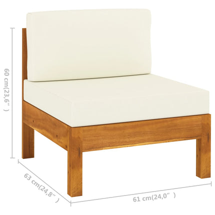 6-delad trädgårdsloungegrupp med kuddar 100x60 cm akaciaträ