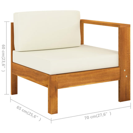 7-delad trädgårdsloungegrupp med kuddar 100x60 cm akaciaträ