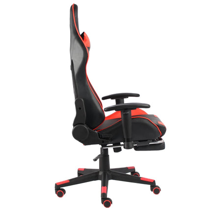 Snurrbar gamingstol med fotstöd röd PVC