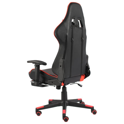 Snurrbar gamingstol med fotstöd röd PVC