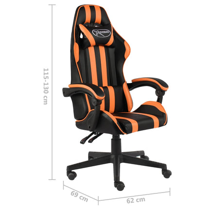 Gamingstol svart och orange konstläder