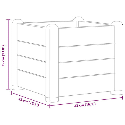 Upphöjd odlingslåda PP vit 43x43x35 cm