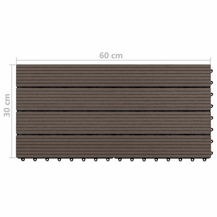 Terrassplattor 6 pcs Mörkbrun 60 x 30 cm WPC
