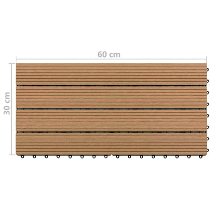 Terrassplattor 6 pcs Brun 60 x 30 cm WPC