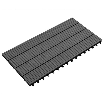 Terrassplattor 6 pcs Svart 60 x 30 cm WPC