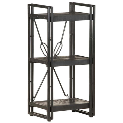 Bokhylla med 3 hyllplan 40x30x80 cm massivt mangoträ