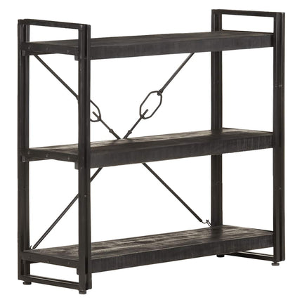 Bokhylla med 3 hyllplan 90x30x80 cm massivt mangoträ