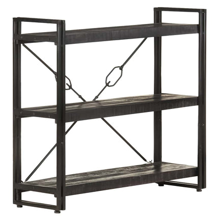 Bokhylla med 3 hyllplan 90x30x80 cm massivt mangoträ