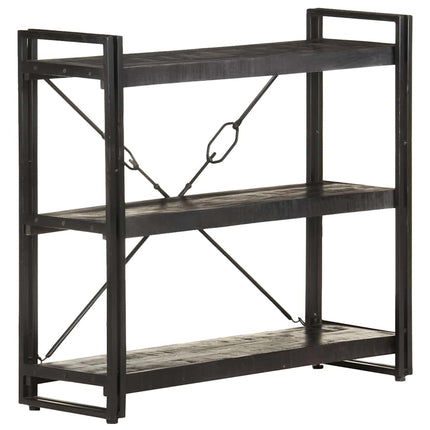 Bokhylla med 3 hyllplan 90x30x80 cm massivt mangoträ