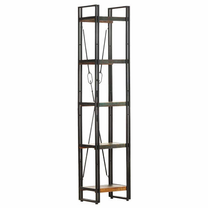Bokhylla med 5 hyllor 40x30x180 cm massivt återvunnet trä