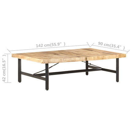 Soffbord 142x90x42 cm massivt mangoträ