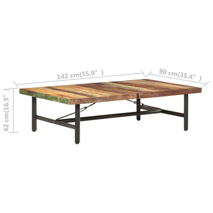 Soffbord 142x90x42 cm massivt återvunnet trä