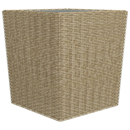 Caféset 3 delar konstrotting och härdat glas beige