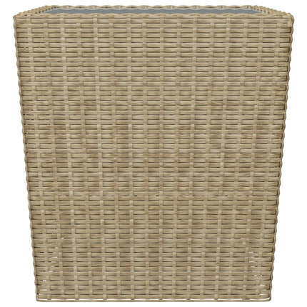 Caféset 3 delar konstrotting och härdat glas beige