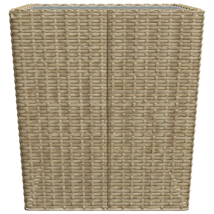 Caféset 3 delar konstrotting och härdat glas beige