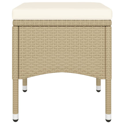 Caféset 5 delar konstrotting och härdat glas beige