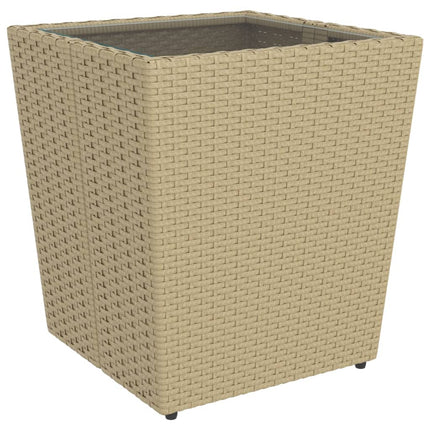 Caféset 5 delar konstrotting och härdat glas beige
