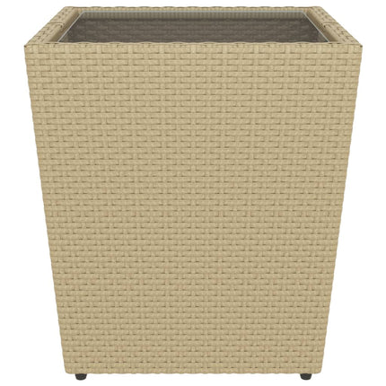Caféset 5 delar konstrotting och härdat glas beige