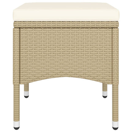 Caféset 5 delar konstrotting och härdat glas beige