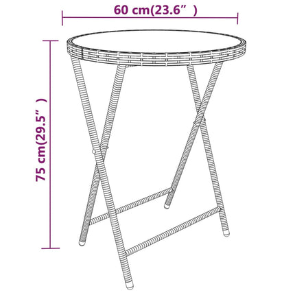 Caféset 5 delar konstrotting och härdat glas grå