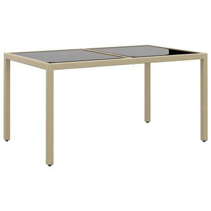 Matgrupp för trädgården 5 delar konstrotting och glas beige