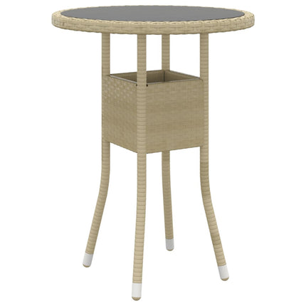 Matgrupp för trädgården 3 delar konstrotting beige