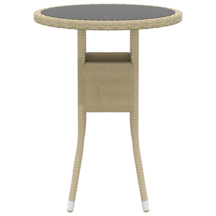 Matgrupp för trädgården 3 delar konstrotting beige