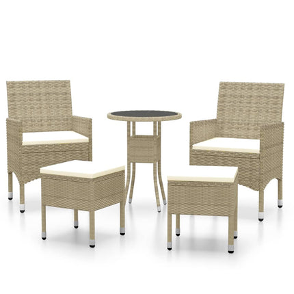 Loungegrupp för trädgården 5 delar konstrotting beige