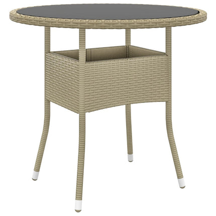 Matgrupp för trädgården 3 delar konstrotting beige