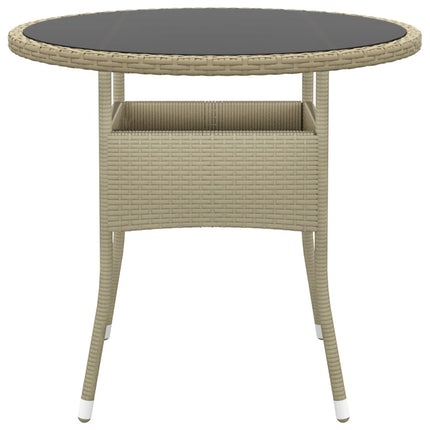 Matgrupp för trädgården 3 delar konstrotting beige