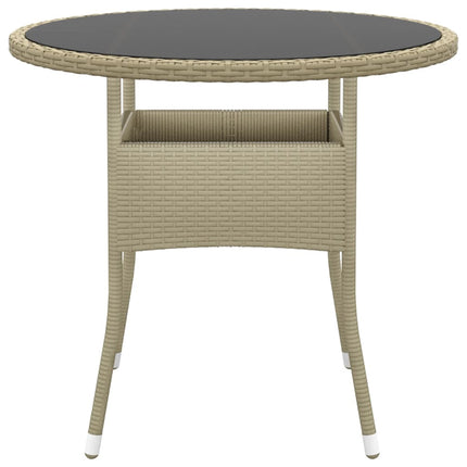 Matgrupp för trädgården 5 delar konstrotting beige