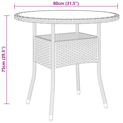 Matgrupp för trädgården 5 delar konstrotting beige