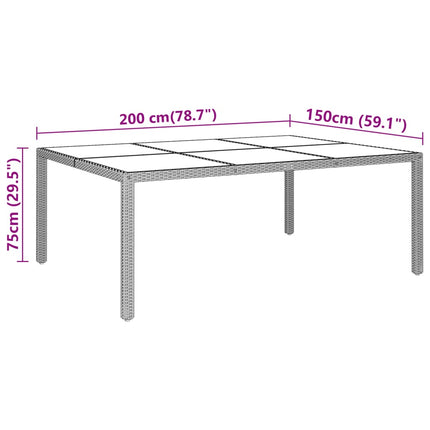 Matgrupp för trädgården 11 delar konstrotting beige