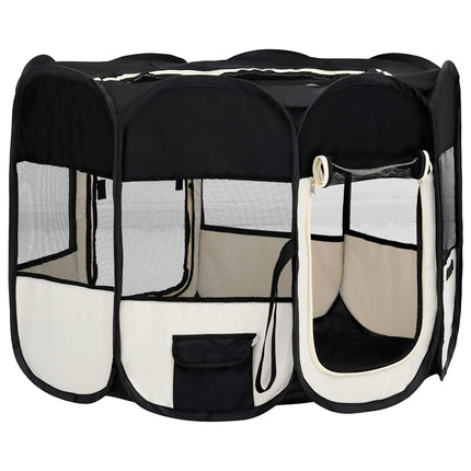 Hopfällbar hundhage med väska svart 90x90x58 cm