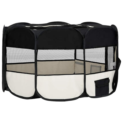 Hopfällbar hundhage med väska svart 145x145x61 cm