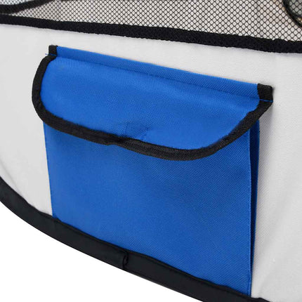 Hopfällbar hundhage med väska blå 90x90x58 cm