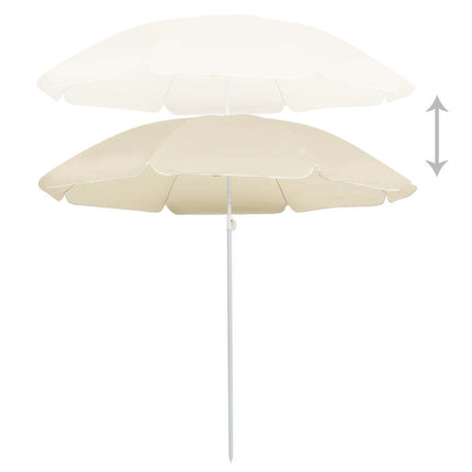 Trädgårdsparasoll med stålstång sand 180 cm