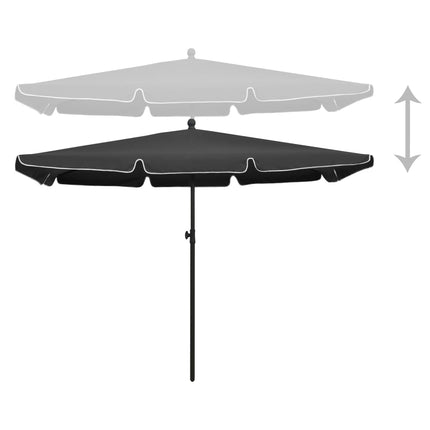 Parasoll med stång 210x140 cm antracit