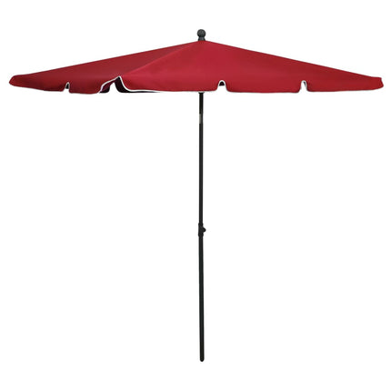 Parasoll med stång 210x140 cm vinröd