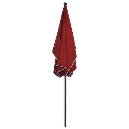Parasoll med stång 210x140 cm vinröd